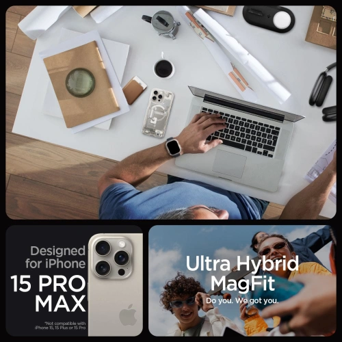 Kup Case Spigen Ultra Hybrid Mag MagSafe Apple iPhone 15 Pro Max Zero One Natural Titanium - SPN3321 - {ean13} - Sklep Home Screen