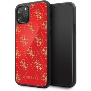 Guess GUHCN584GGPRE iPhone 11 Pro red hard case 4G Double Layer Glitter