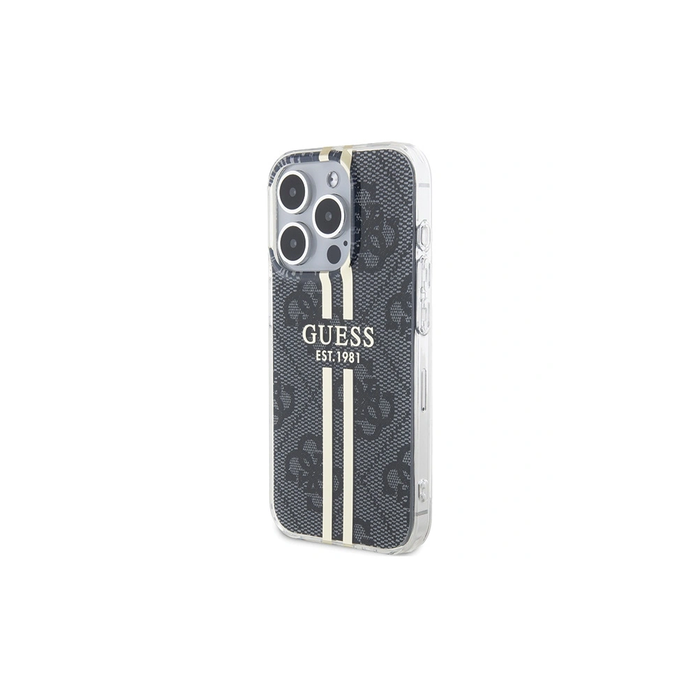 Etui Guess GUHCP15LH4PSEGK Apple iPhone 15 Pro hardcase IML 4G Gold Stripe czarny/black