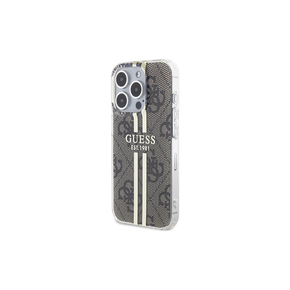 Etui Guess GUHCP15LH4PSEGW Apple iPhone 15 Pro hardcase IML 4G Gold Stripe brązowy/brown