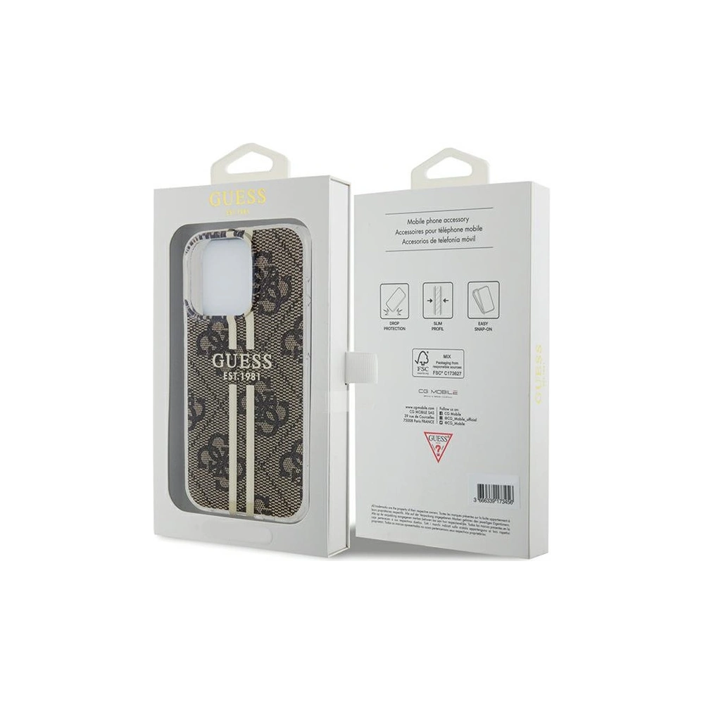 Etui Guess GUHCP15LH4PSEGW Apple iPhone 15 Pro hardcase IML 4G Gold Stripe brązowy/brown