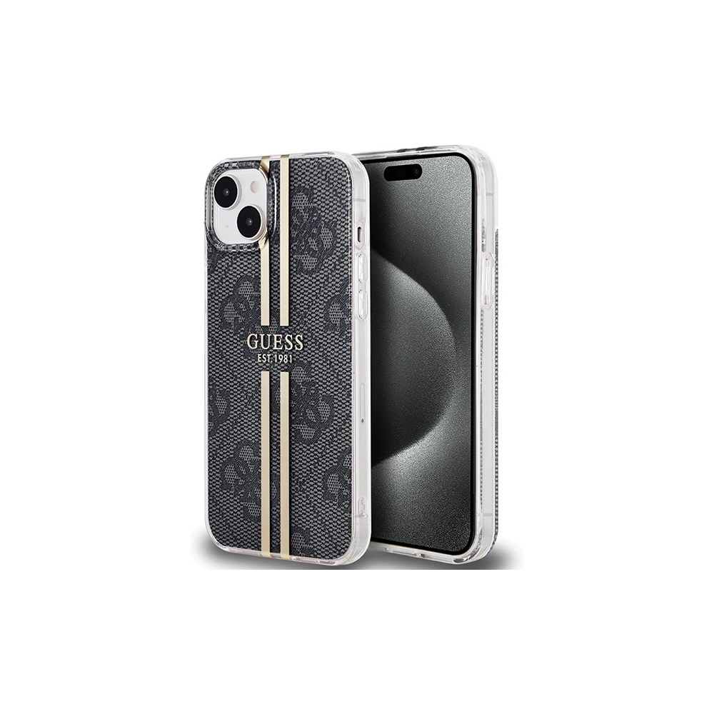 Etui Guess GUHCP15MH4PSEGK Apple iPhone 15 Plus / 14 Plus hardcase IML 4G Gold Stripe czarny/black