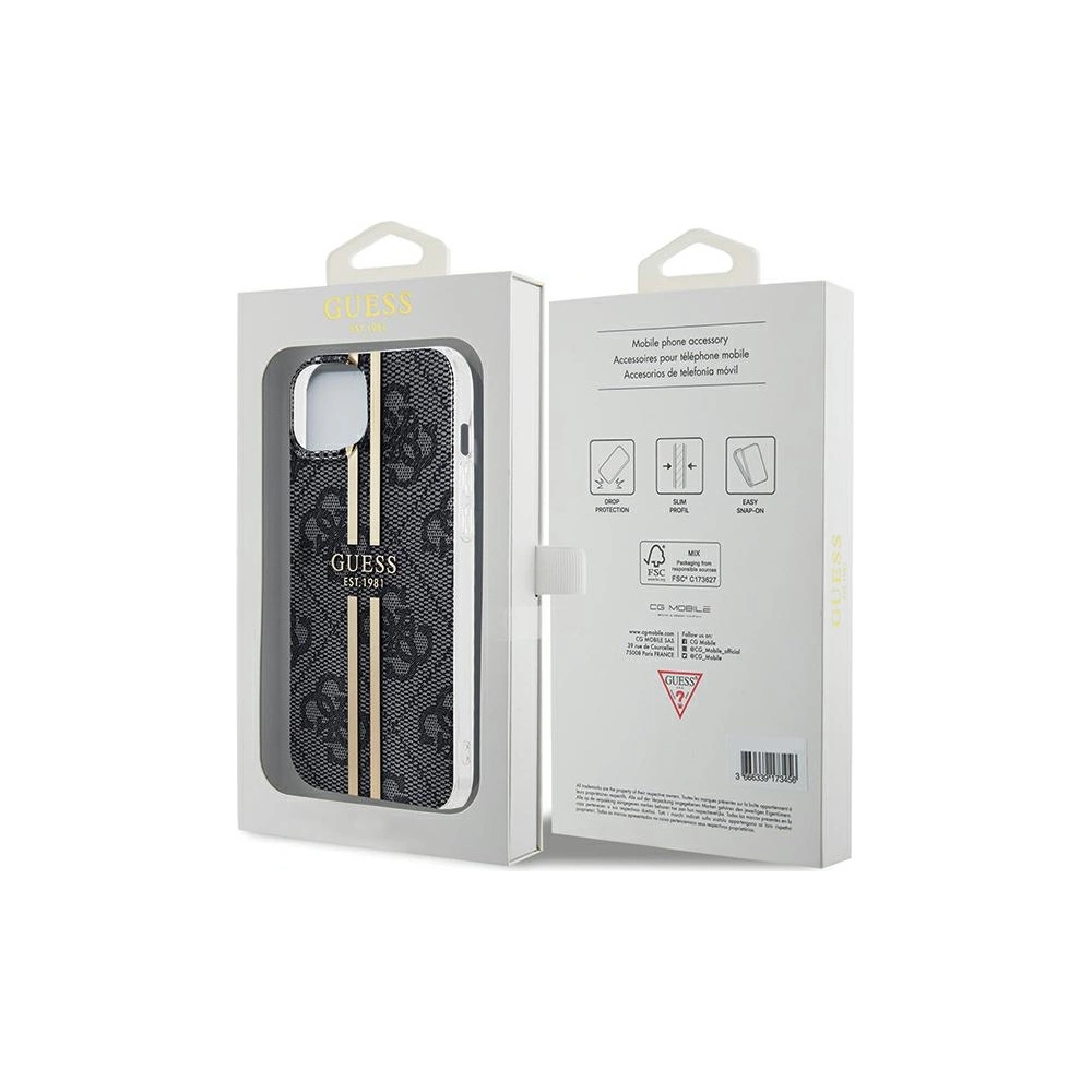 Etui Guess GUHCP15MH4PSEGK Apple iPhone 15 Plus / 14 Plus hardcase IML 4G Gold Stripe czarny/black