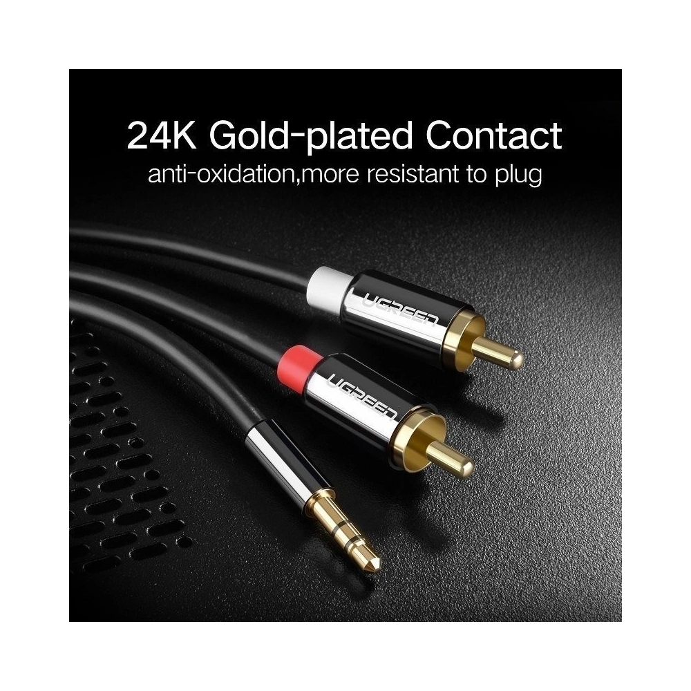 Przewód 3,5mm Jack do 2RCA (Cinch) UGREEN 1m