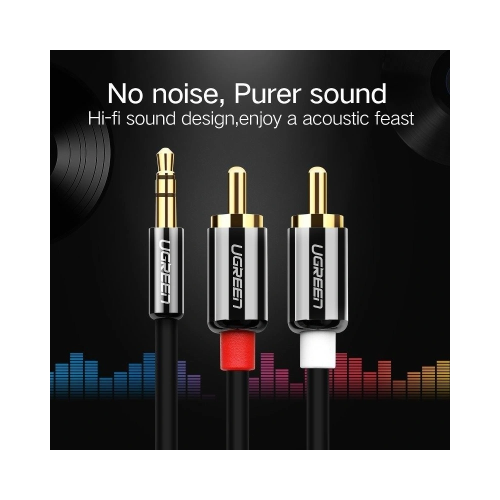 Przewód 3,5mm Jack do 2RCA (Cinch) UGREEN 1m