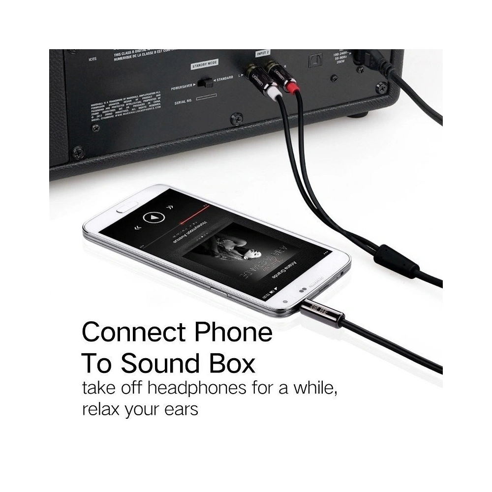 Przewód 3,5mm Jack do 2RCA (Cinch) UGREEN 1m