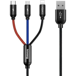 Kup Baseus USB-Kabel 3in1 USB-C / Lightning / Micro 3A 1,2m (schwarz) - BSU622BLK - {ean13} - Sklep Home Screen