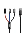 Kup Kabel USB Baseus 3w1 USB-C / Lightning / Micro 3A 1,2m (czarny) - BSU622BLK - {ean13} - Sklep Home Screen