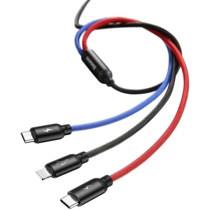 Kup USB kábel Baseus 3w1 USB-C / Lightning / Micro 3A 1,2m ( fekete) - BSU622BLK - {ean13} - Sklep Home Screen