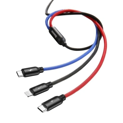 Kup Kabel USB Baseus 3w1 USB-C / Lightning / Micro 3A 1,2m (czarny) - BSU622BLK - {ean13} - Sklep Home Screen