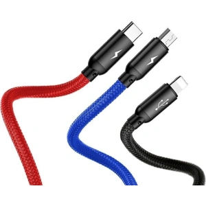 Kup USB kábel Baseus 3w1 USB-C / Lightning / Micro 3A 1,2m ( fekete) - BSU622BLK - {ean13} - Sklep Home Screen