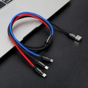 Kup USB kábel Baseus 3w1 USB-C / Lightning / Micro 3A 1,2m ( fekete) - BSU622BLK - {ean13} - Sklep Home Screen