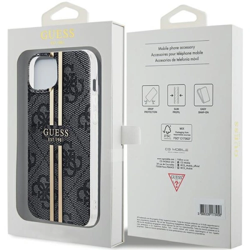 Kup Etui Guess GUHCP15SH4PSEGK Apple iPhone 15 / 14 / 13 kemény tok IML 4G Gold Stripe fekete/black - GUE3191 - {ean13} - Sklep Home Screen