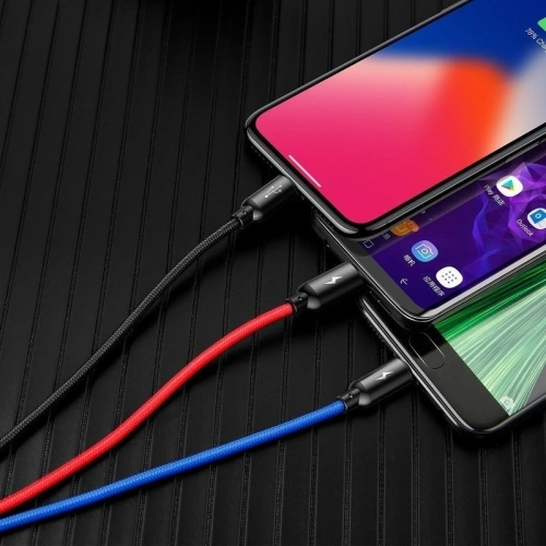 Kup USB kábel Baseus 3w1 USB-C / Lightning / Micro 3A 1,2m ( fekete) - BSU622BLK - {ean13} - Sklep Home Screen