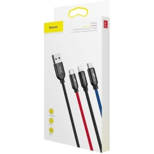 Kup USB kábel Baseus 3w1 USB-C / Lightning / Micro 3A 1,2m ( fekete) - BSU622BLK - {ean13} - Sklep Home Screen