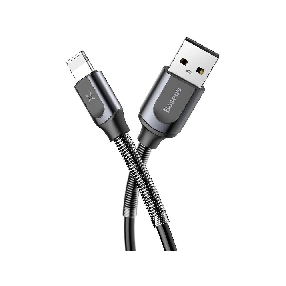 Kabel sprężynowy Lightning Baseus Double Spring 1,2m 2A (czarny)