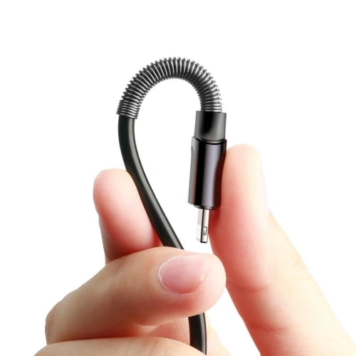 Kup Cablul de tip Lightning cu arc Baseus Double Spring 1,2m 2A (negru) - BSU623BLK - {ean13} - Sklep Home Screen