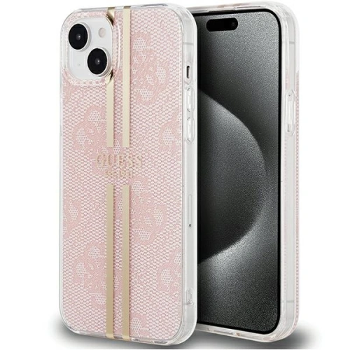 Kup Etui Guess GUHCP15SH4PSEGP Apple iPhone 15 / 14 / 13 hardcase IML 4G Gold Stripe roz/pink - GUE3192 - {ean13} - Sklep Home Screen