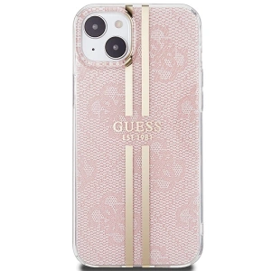 Buy Guess GUHCP15SH4PSEGP Apple iPhone 15 / 14 / 13 hardcase IML 4G Gold Stripe pink - GUE3192 - {ean13} - Home Screen Store Europe