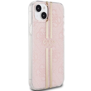 Buy Guess GUHCP15SH4PSEGP Apple iPhone 15 / 14 / 13 hardcase IML 4G Gold Stripe pink - GUE3192 - {ean13} - Home Screen Store Europe