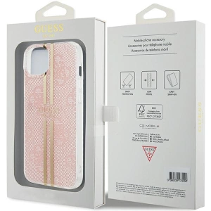 Buy Guess GUHCP15SH4PSEGP Apple iPhone 15 / 14 / 13 hardcase IML 4G Gold Stripe pink - GUE3192 - {ean13} - Home Screen Store Europe