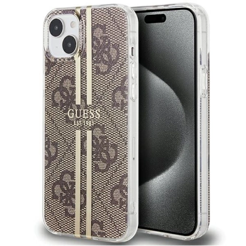 Kup Case Guess GUHCP15SH4PSEGW Apple iPhone 15 / 14 / 13 Hardcase IML 4G Gold Stripe braun/brown - GUE3193 - {ean13} - Sklep Home Screen