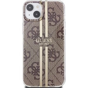 Buy Guess GUHCP15SH4PSEGW Apple iPhone 15 / 14 / 13 hardcase IML 4G Gold Stripe brown - GUE3193 - {ean13} - Home Screen Store Europe