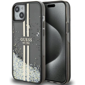 Kup Etui Guess GUHCP15SLFCSEGK Apple iPhone 15 / 14 / 13 hardcase Liquid Glitter Gold Stripes černý/black - GUE3194 - {ean13} - Sklep Home Screen