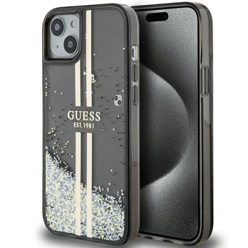 Kup Case Guess GUHCP15SLFCSEGK Apple iPhone 15 / 14 / 13 Hardcase Liquid Glitter Gold Stripes schwarz/black - GUE3194 - {ean13} - Sklep Home Screen
