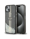Etui Guess GUHCP15SLFCSEGK Apple iPhone 15 / 14 / 13 hardcase Liquid Glitter Gold Stripes negru/black