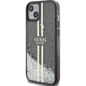 Kup Case Guess GUHCP15SLFCSEGK Apple iPhone 15 / 14 / 13 Hardcase Liquid Glitter Gold Stripes schwarz/black - GUE3194 - {ean13} - Sklep Home Screen