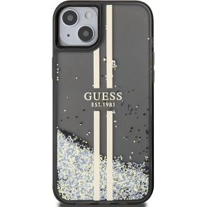 Buy Guess GUHCP15SLFCSEGK Apple iPhone 15 / 14 / 13 hardcase Liquid Glitter Gold Stripes black - GUE3194 - {ean13} - Home Screen Store Europe