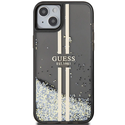 Kup Etui Guess GUHCP15SLFCSEGK Apple iPhone 15 / 14 / 13 hardcase Liquid Glitter Gold Stripes czarny/black - GUE3194 - {ean13} - Sklep Home Screen