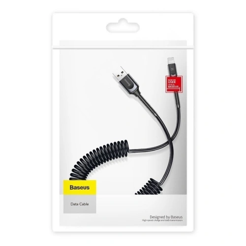 Kup Kabel sprężynový Lightning Baseus Double Spring 1,2m 2A (černý) - BSU623BLK - {ean13} - Sklep Home Screen