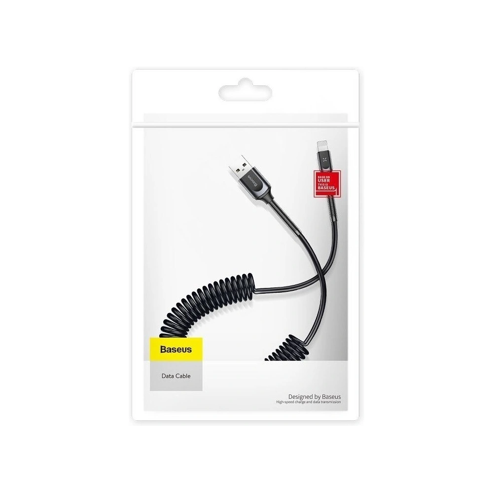 Kabel sprężynowy Lightning Baseus Double Spring 1,2m 2A (czarny)