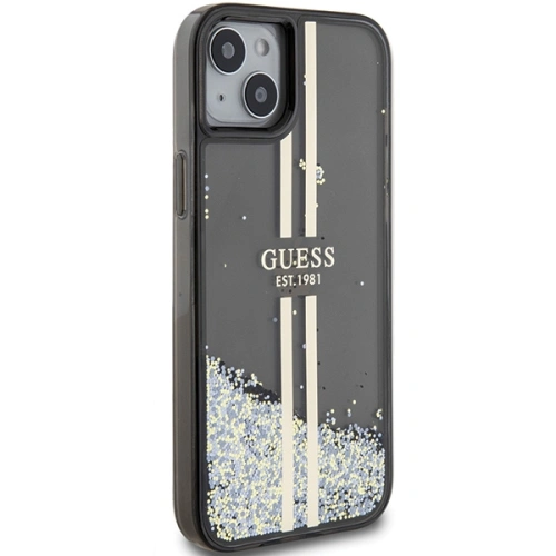 Kup Case Guess GUHCP15SLFCSEGK Apple iPhone 15 / 14 / 13 Hardcase Liquid Glitter Gold Stripes schwarz/black - GUE3194 - {ean13} - Sklep Home Screen
