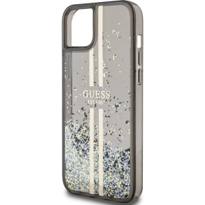 Buy Guess GUHCP15SLFCSEGK Apple iPhone 15 / 14 / 13 hardcase Liquid Glitter Gold Stripes black - GUE3194 - {ean13} - Home Screen Store Europe