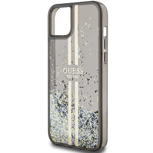 Kup Etui Guess GUHCP15SLFCSEGK Apple iPhone 15 / 14 / 13 hardcase Liquid Glitter Gold Stripes negru/black - GUE3194 - {ean13} - Sklep Home Screen