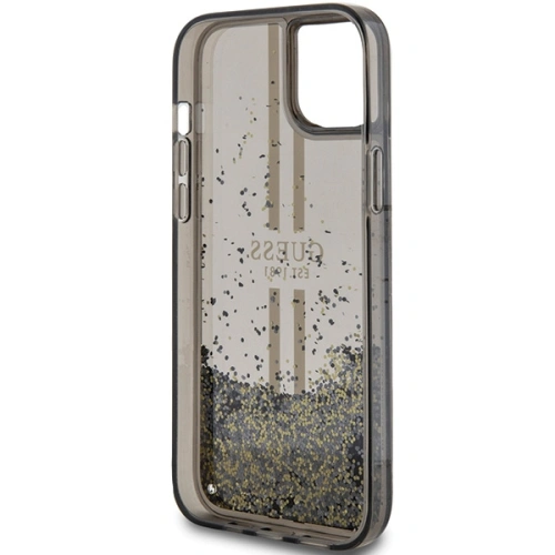 Kup Case Guess GUHCP15SLFCSEGK Apple iPhone 15 / 14 / 13 Hardcase Liquid Glitter Gold Stripes schwarz/black - GUE3194 - {ean13} - Sklep Home Screen