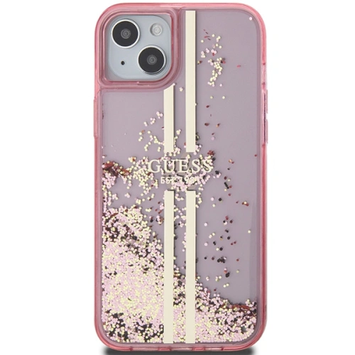 Kup Etui Guess GUHCP15SLFCSEGP Apple iPhone 15 / 14 / 13 hardcase Liquid Glitter Gold Stripes roz/pink - GUE3195 - {ean13} - Sklep Home Screen
