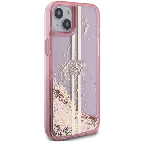 Kup Etui Guess GUHCP15SLFCSEGP Apple iPhone 15 / 14 / 13 hardcase Liquid Glitter Gold Stripes roz/pink - GUE3195 - {ean13} - Sklep Home Screen