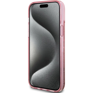 Buy Guess GUHCP15SLFCSEGP Apple iPhone 15 / 14 / 13 hardcase Liquid Glitter Gold Stripes pink - GUE3195 - {ean13} - Home Screen Store Europe