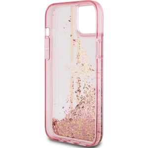 Buy Guess GUHCP15SLFCSEGP Apple iPhone 15 / 14 / 13 hardcase Liquid Glitter Gold Stripes pink - GUE3195 - {ean13} - Home Screen Store Europe