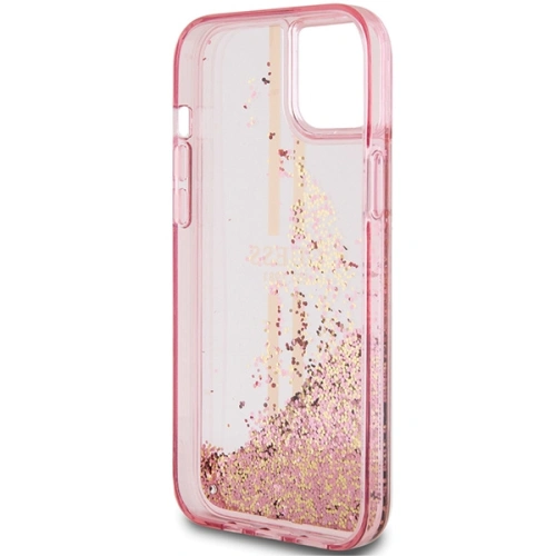 Kup Etui Guess GUHCP15SLFCSEGP Apple iPhone 15 / 14 / 13 hardcase Liquid Glitter Gold Stripes roz/pink - GUE3195 - {ean13} - Sklep Home Screen