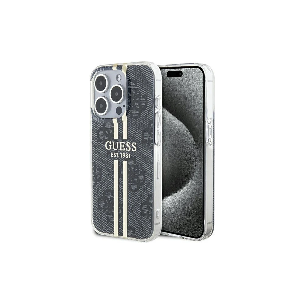Etui Guess GUHCP15XH4PSEGK Apple iPhone 15 Pro Max hardcase IML 4G Gold Stripe czarny/black
