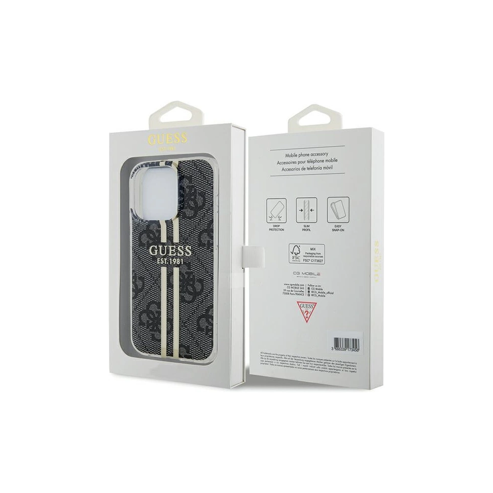 Etui Guess GUHCP15XH4PSEGK Apple iPhone 15 Pro Max hardcase IML 4G Gold Stripe czarny/black