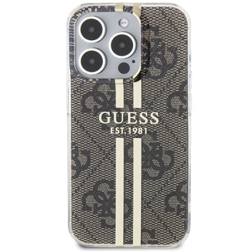 Buy Guess GUHCP15XH4PSEGW Apple iPhone 15 Pro Max hardcase IML 4G Gold Stripe brown - GUE3198 - {ean13} - Home Screen Store Europe