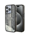 Case Guess GUHCP15XLFCSEGK Apple iPhone 15 Pro Max Hardcase Liquid Glitter Gold Stripes schwarz/black