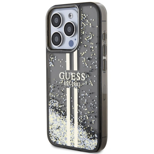 Kup Etui Guess GUHCP15XLFCSEGK Apple iPhone 15 Pro Max kemény tok Liquid Glitter Gold Stripes fekete/szürke - GUE3199 - {ean13} - Sklep Home Screen