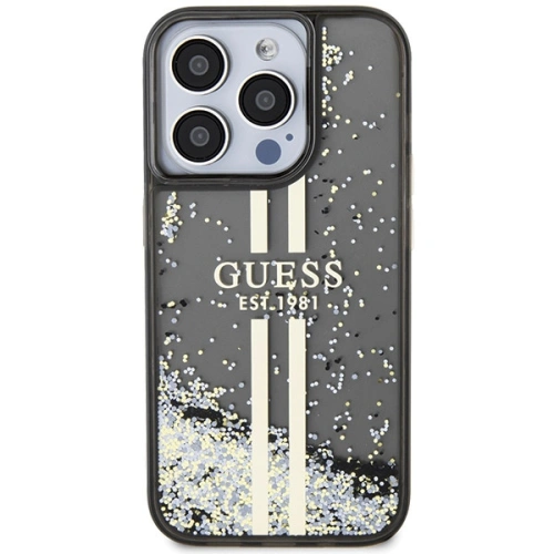 Kup Etui Guess GUHCP15XLFCSEGK Apple iPhone 15 Pro Max kemény tok Liquid Glitter Gold Stripes fekete/szürke - GUE3199 - {ean13} - Sklep Home Screen